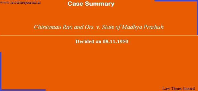 Chintam Rao & ors. vs. State of Madhya Pradesh