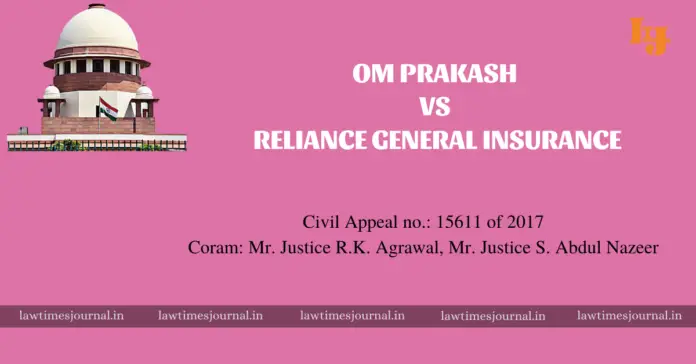 Om Prakash vs Reliance General Insuarance