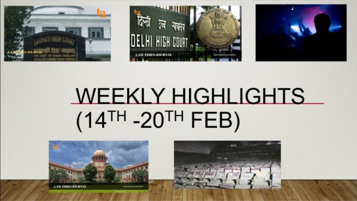 Weekly Highlights (14th -20th Feb)